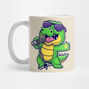 Cute Crocodile Singing Cartoon Mug